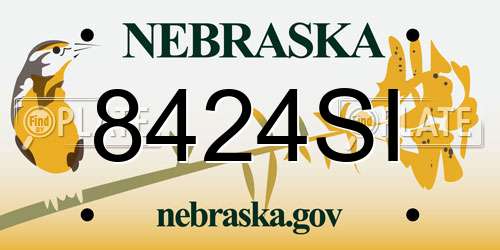 8424SI Nebraska License Plate