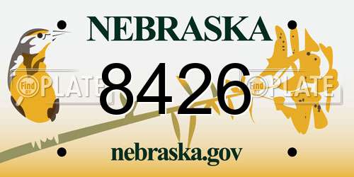 8426 Nebraska License Plate