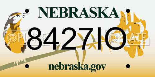 8427IO Nebraska License Plate