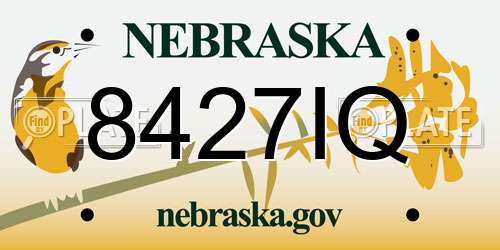 8427IQ Nebraska License Plate