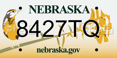 8427TQ Nebraska License Plate