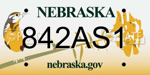 842AS1 Nebraska License Plate