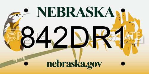 842DR1 Nebraska License Plate