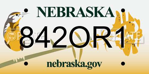 842OR1 Nebraska License Plate