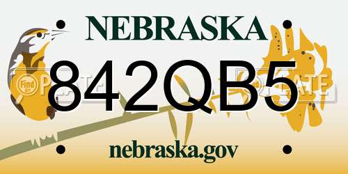 842QB5 Nebraska License Plate