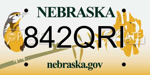 842QRI Nebraska License Plate