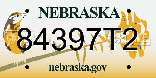 84397T2 Nebraska License Plate