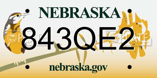 843QE2 Nebraska License Plate