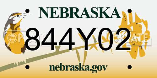 844Y02 Nebraska License Plate