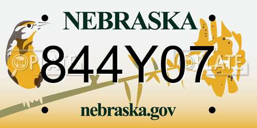 844Y07 Nebraska License Plate