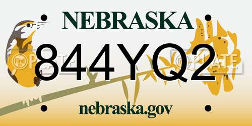 844YQ2 Nebraska License Plate