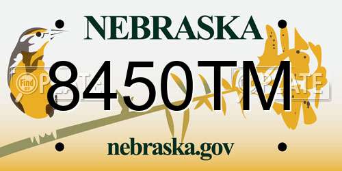 8450TM Nebraska License Plate