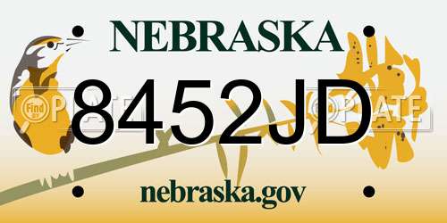 8452JD Nebraska License Plate