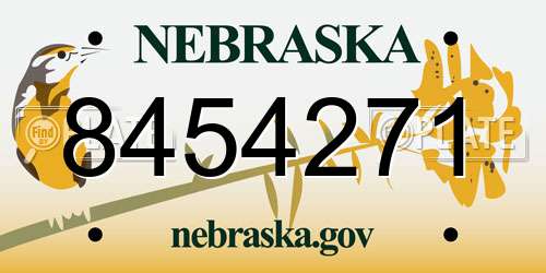 8454271 Nebraska License Plate