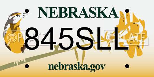 845SLL Nebraska License Plate