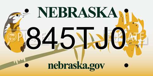 845TJ0 Nebraska License Plate