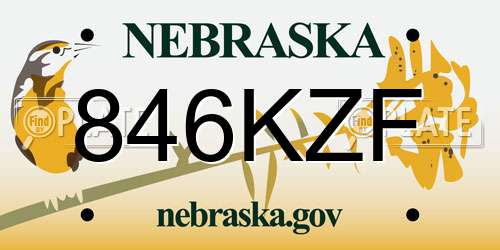 846KZF Nebraska License Plate