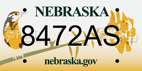 8472AS Nebraska License Plate