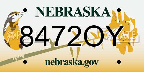 8472OY Nebraska License Plate