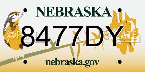 8477DY Nebraska License Plate