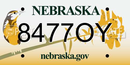 8477OY Nebraska License Plate