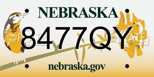 8477QY Nebraska License Plate