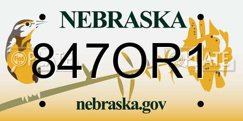 847OR1 Nebraska License Plate