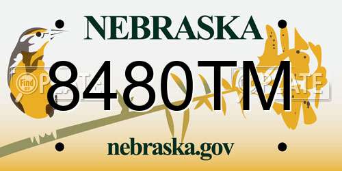 8480TM Nebraska License Plate