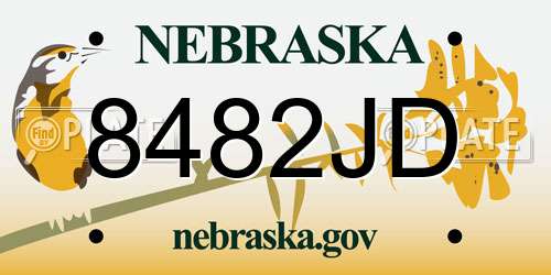 8482JD Nebraska License Plate