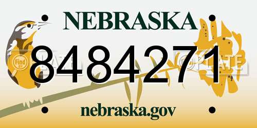 8484271 Nebraska License Plate