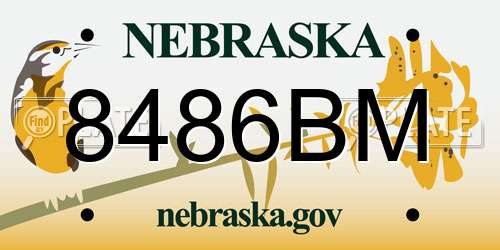 8486BM Nebraska License Plate