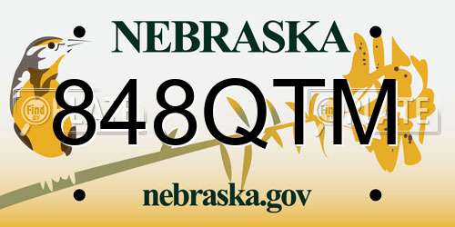 848QTM Nebraska License Plate