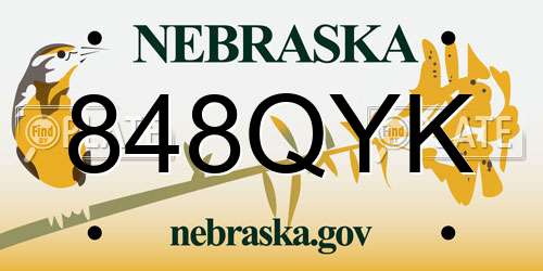 848QYK Nebraska License Plate