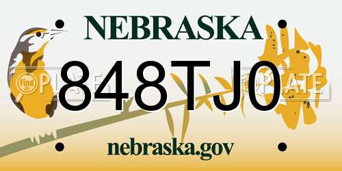 848TJ0 Nebraska License Plate