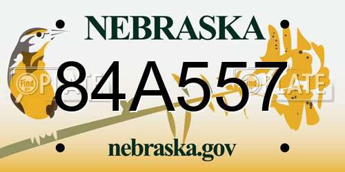 84A557 Nebraska License Plate