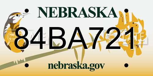 84BA721 Nebraska License Plate