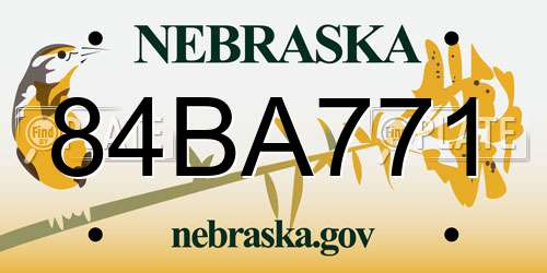 84BA771 Nebraska License Plate