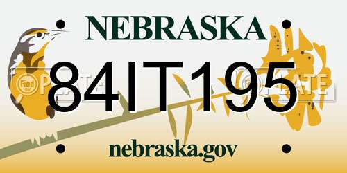 84IT195 Nebraska License Plate