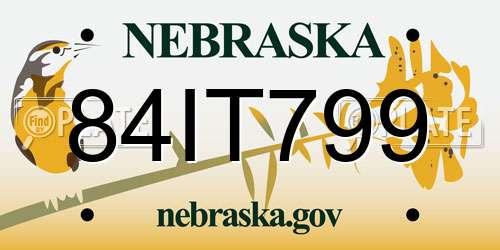 84IT799 Nebraska License Plate