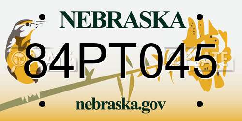 84PT045 Nebraska License Plate