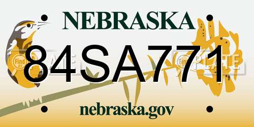 84SA771 Nebraska License Plate