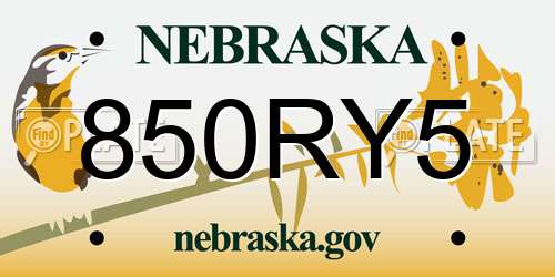 850RY5 Nebraska License Plate