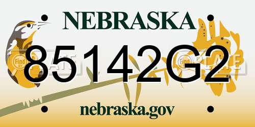 85142G2 Nebraska License Plate