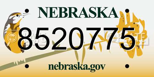 8520775 Nebraska License Plate