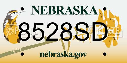 8528SD Nebraska License Plate