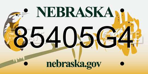 85405G4 Nebraska License Plate