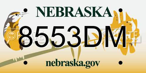 8553DM Nebraska License Plate