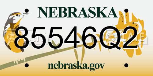 85546Q2 Nebraska License Plate