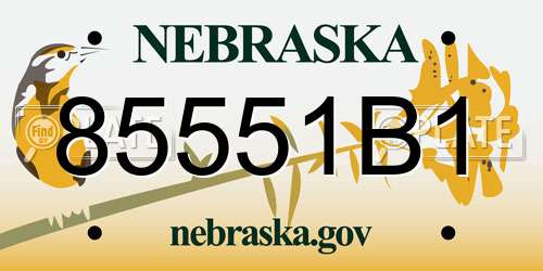 85551B1 Nebraska License Plate