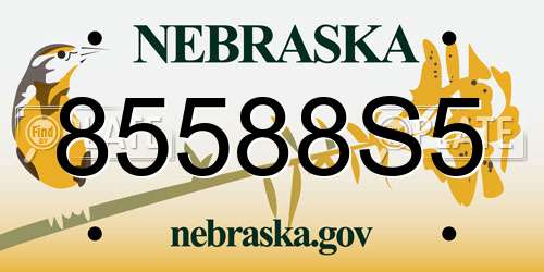 85588S5 Nebraska License Plate